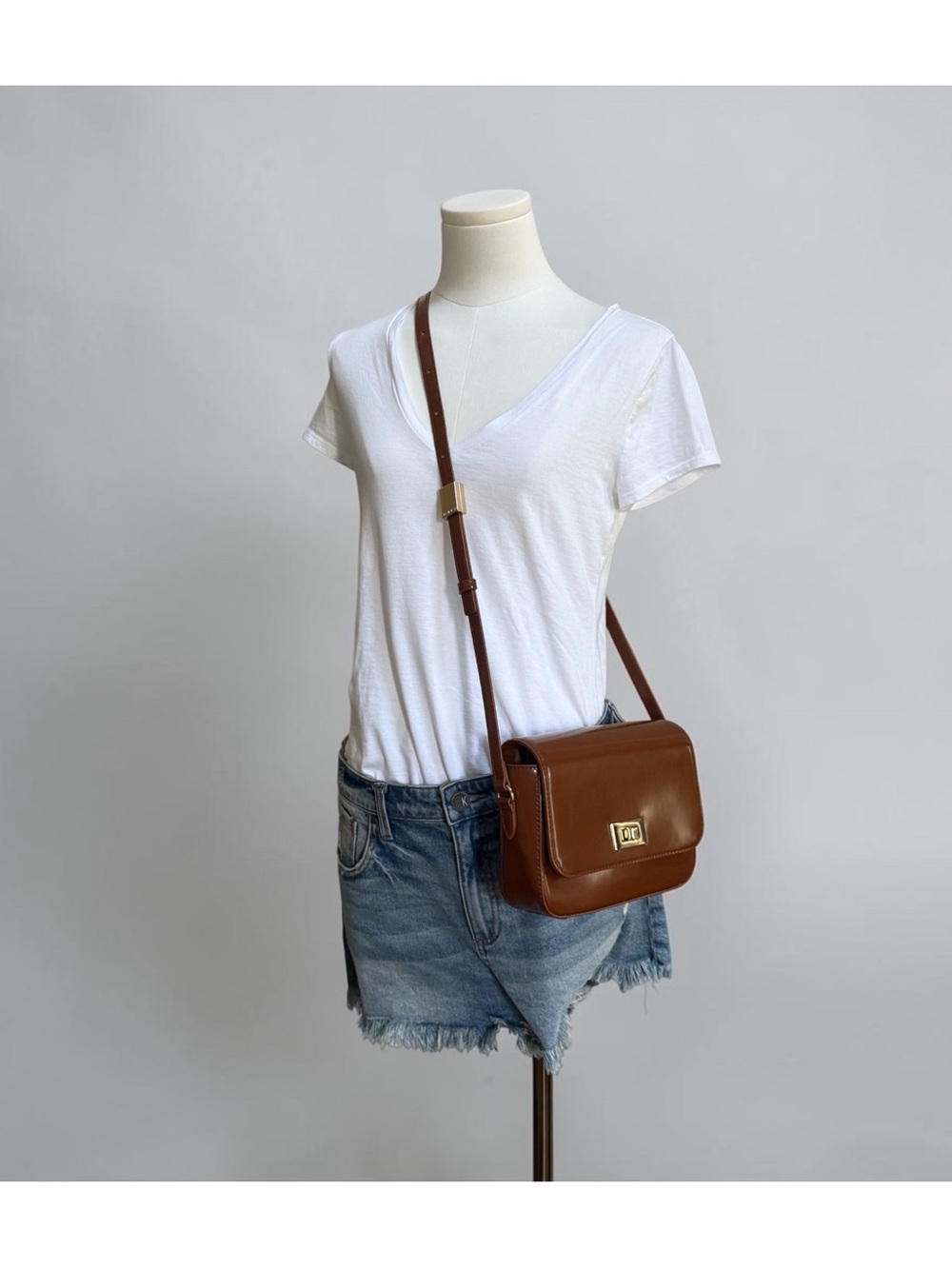 NWT J.Crew Cognac Brown Tan Polished Leather Crossbody Bag! NEW! - Picture 9 of 9